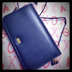 Buxton dark blue crossbody wallet clutch w mirror